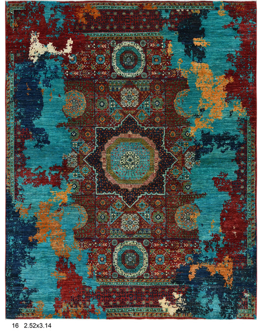 8X10 Mamluk Multicolor Handmade Wool Rug # 14711