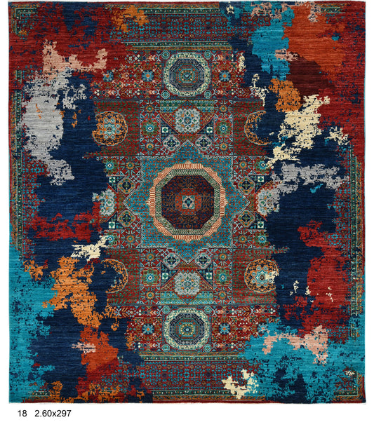8X10 Mamluk Multicolor Handmade Wool Rug # 14713