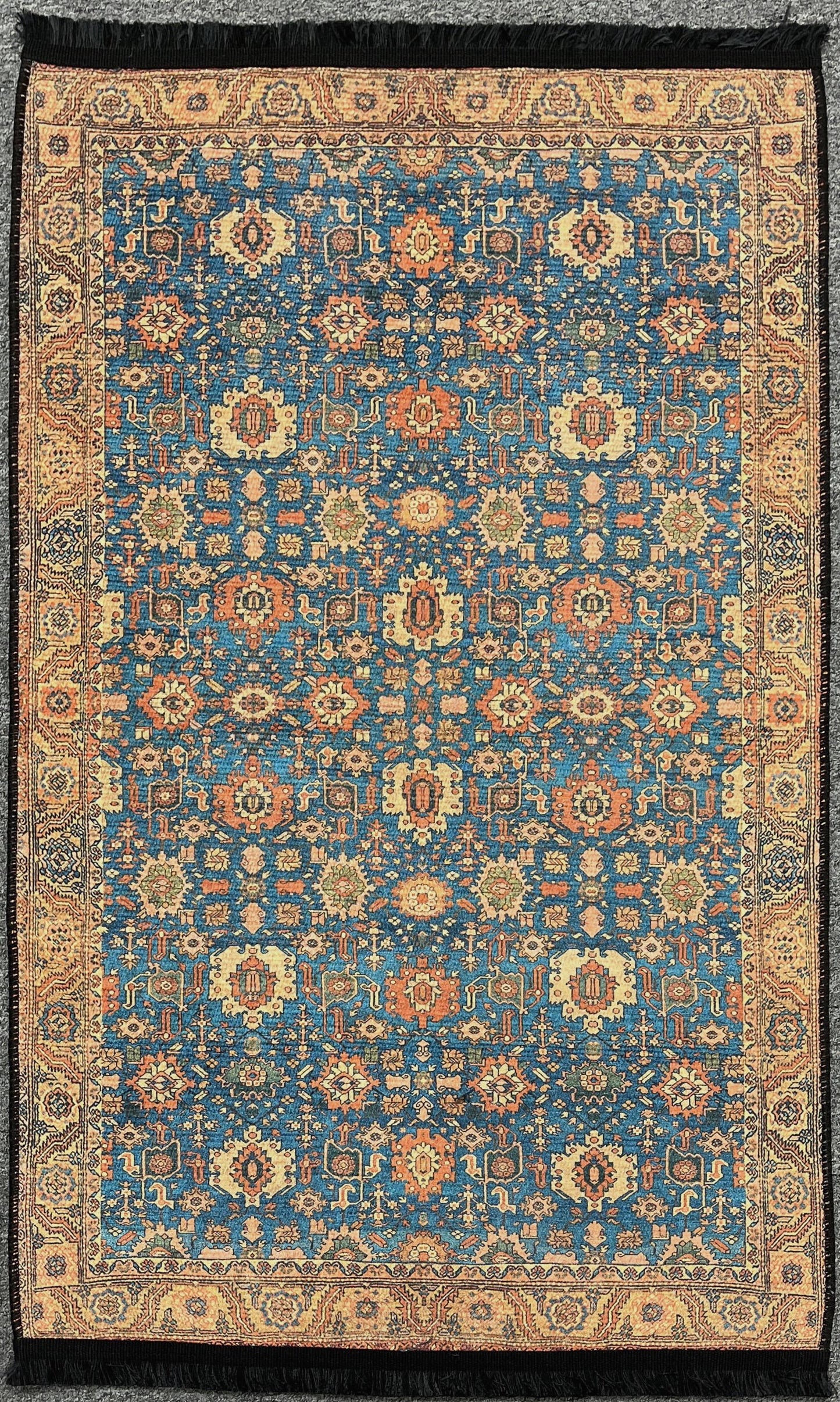 Light Blue Machine Washable Area Rug