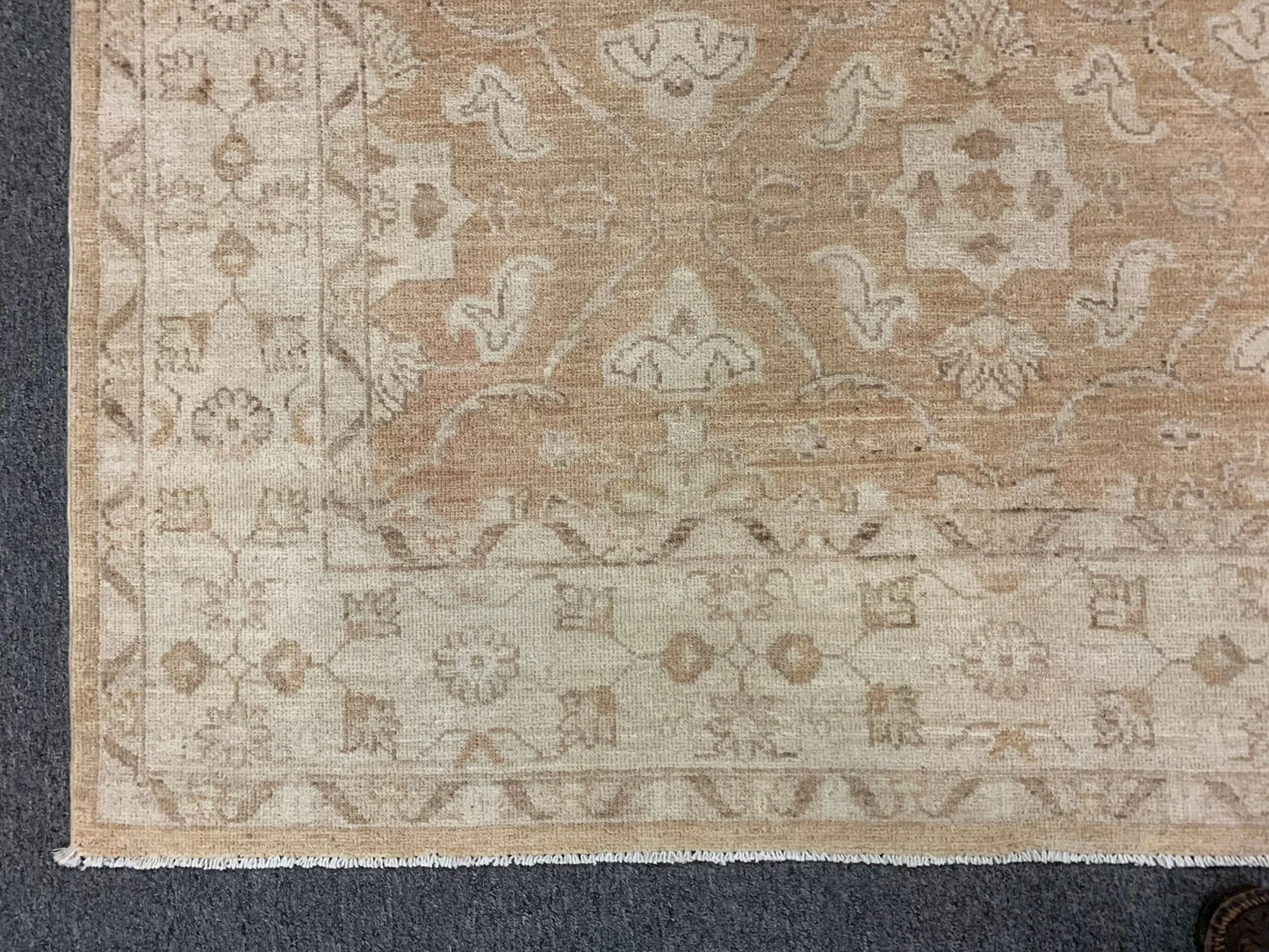 Chobi Sandy Beige 5X7 Handmade Wool Rug # 9312