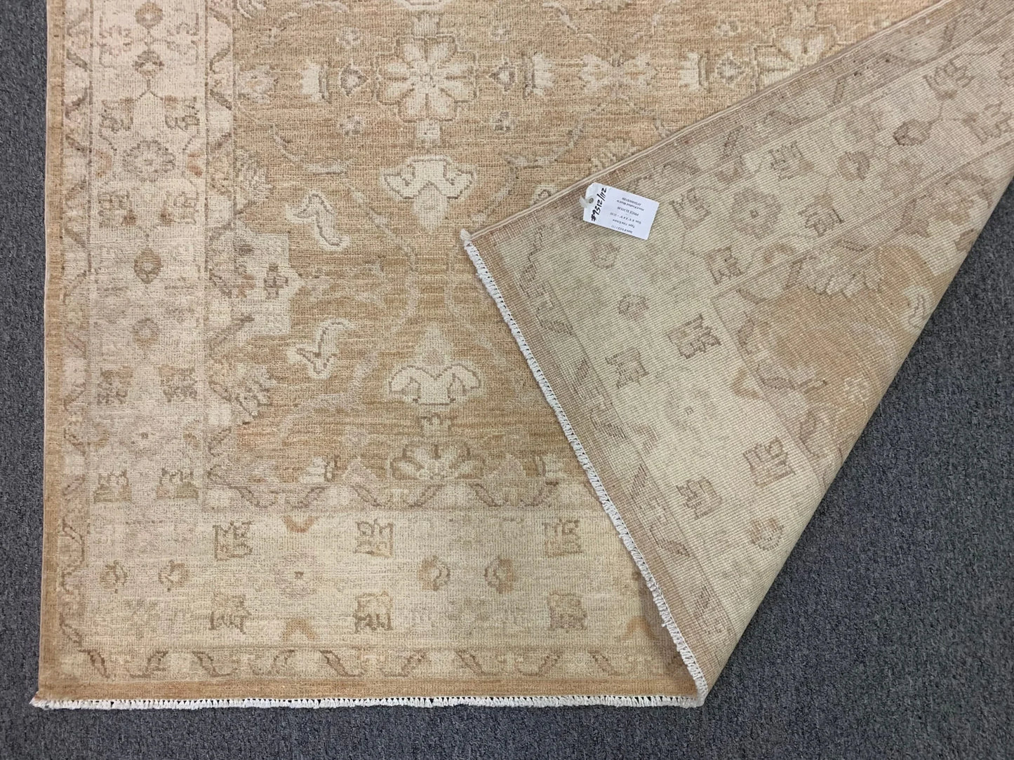 Chobi Sandy Beige 5X7 Handmade Wool Rug # 9312