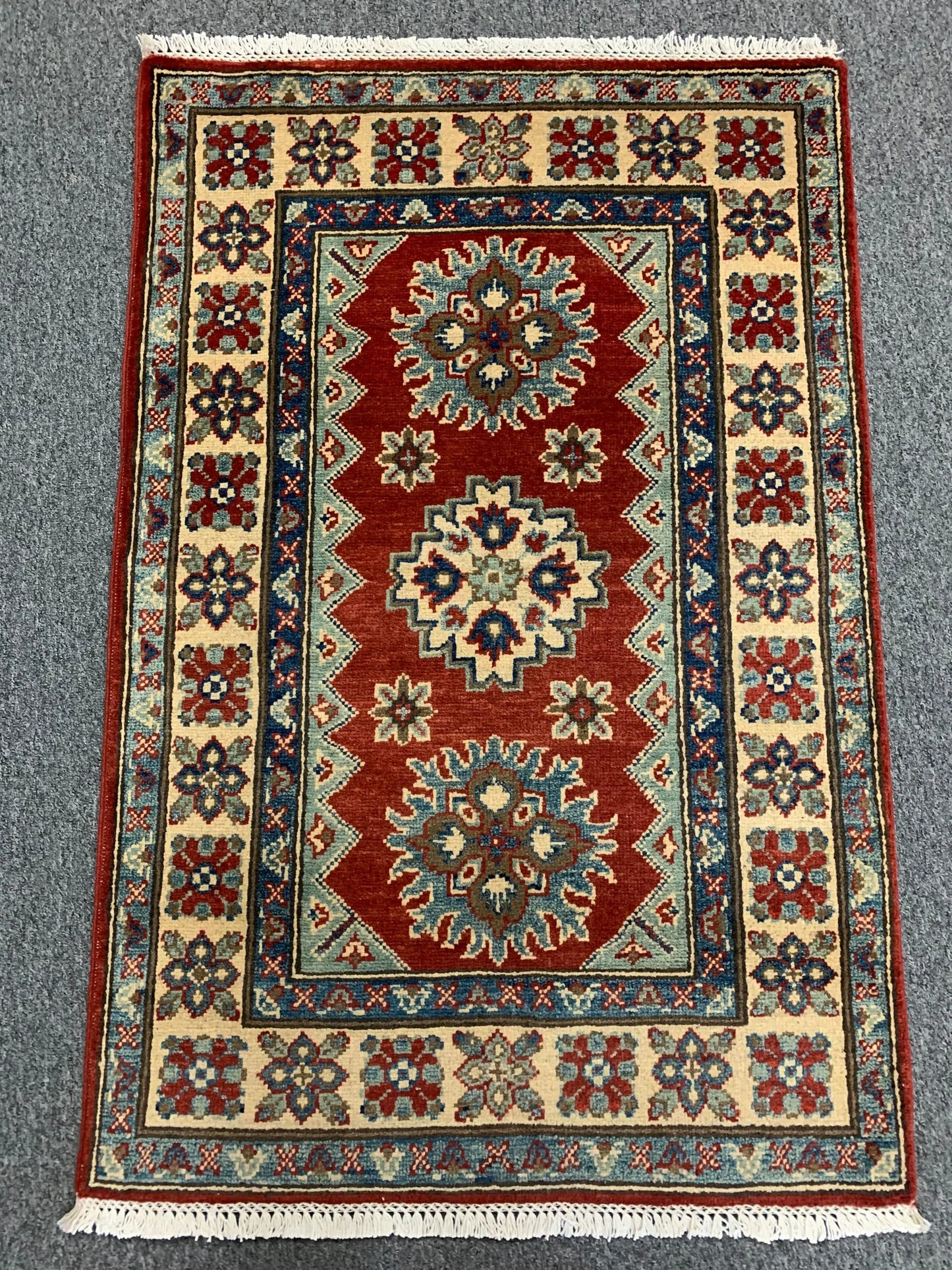 Kazak 3X4 Handmade Wool Geometric Rug # 11708