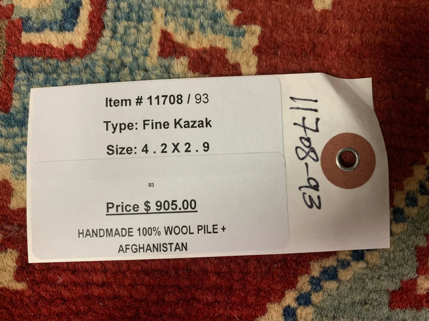 Kazak 3X4 Handmade Wool Geometric Rug # 11708