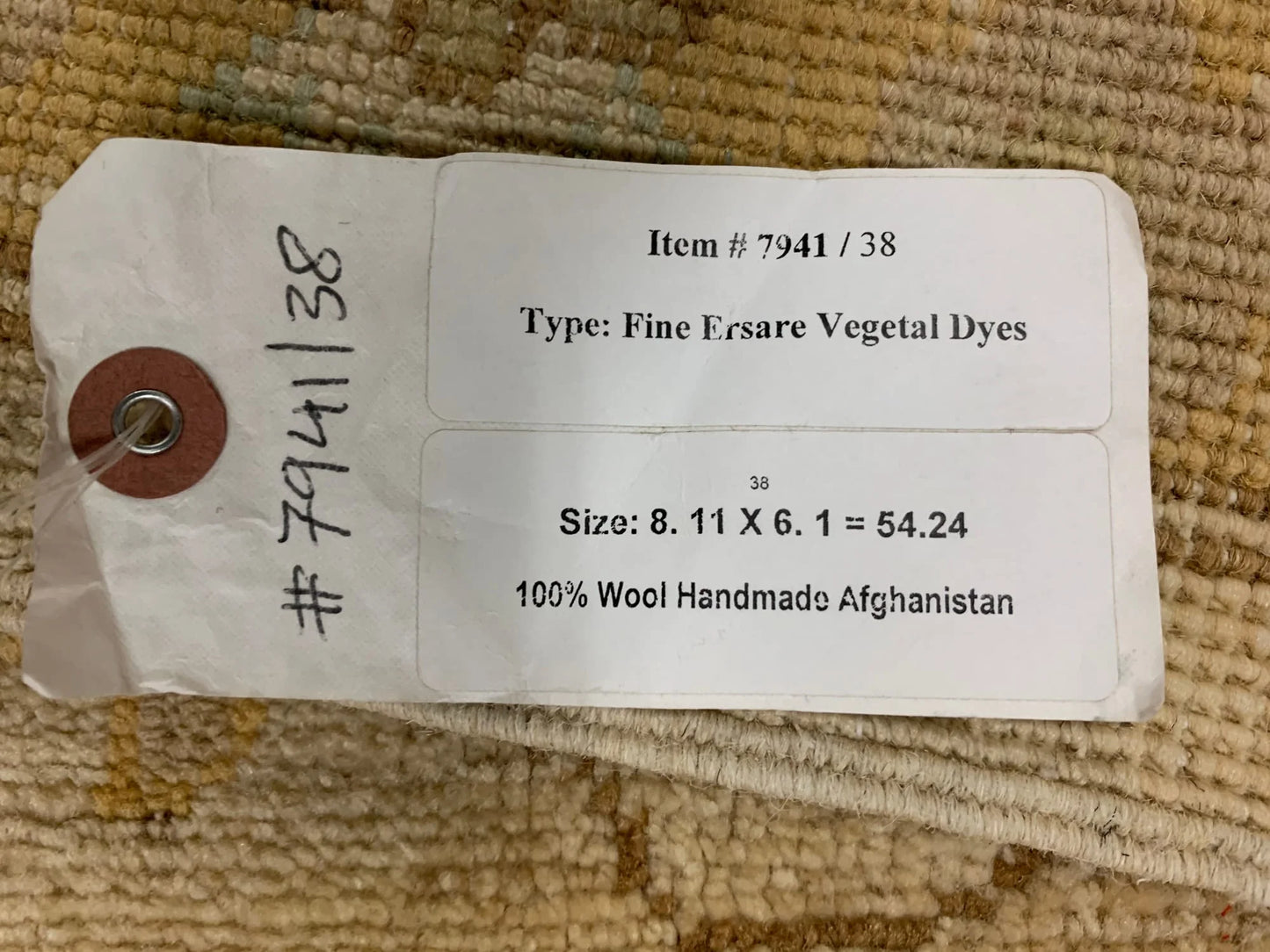 Beige/Rest Chobi 6X9 Handmade Wool Rug # 7941