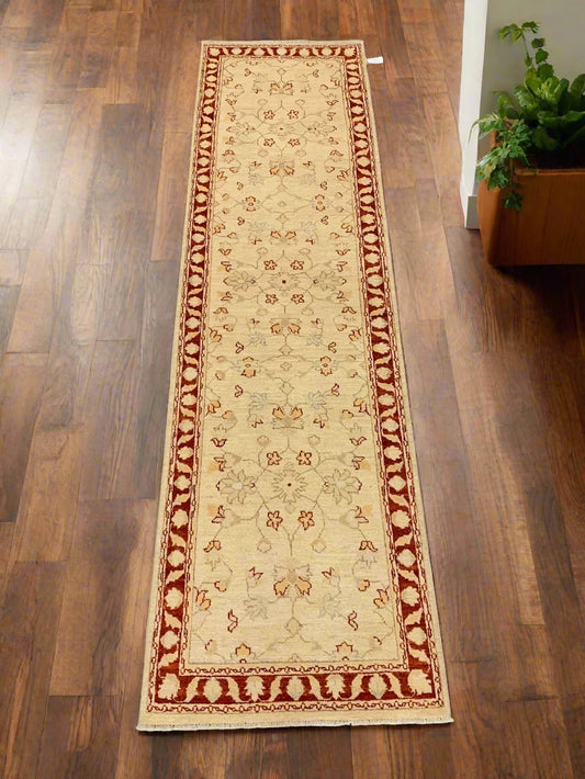 Chobi Ziegler 2' 7"X10' Handmade Wool Runner # 10286