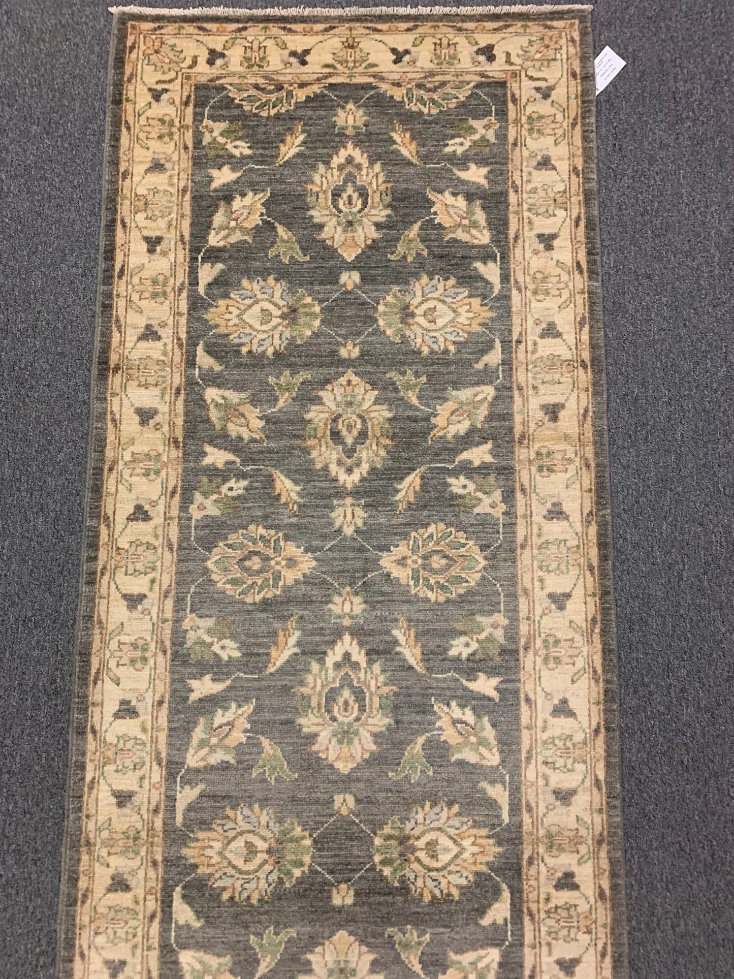 Chobi Gray 2' 10"X10' Handmade Wool Runner Rug # 11143