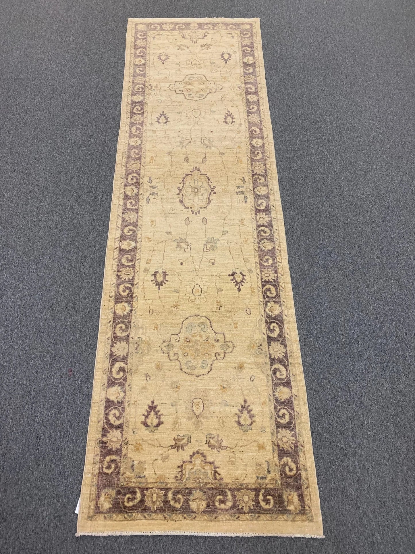 Chobi Gold 2' 8"X10' Handmade Wool Runner Rug # 10577