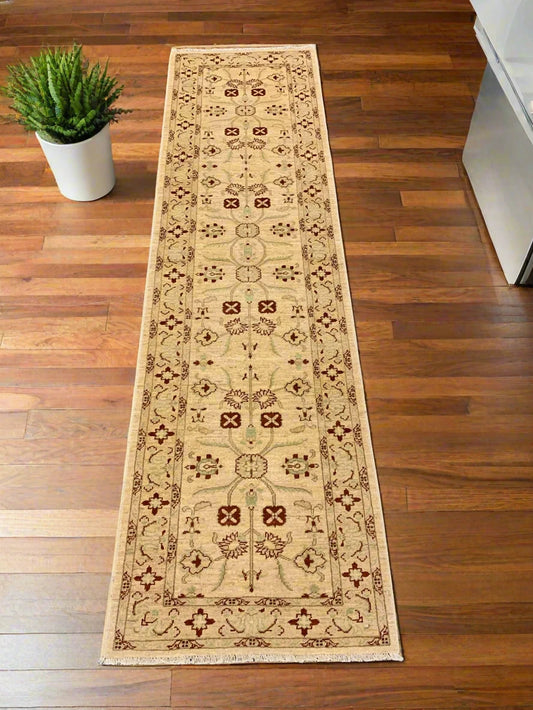 Chobi 2' 8"X10'Handmade Wool Runner Rug # 6378