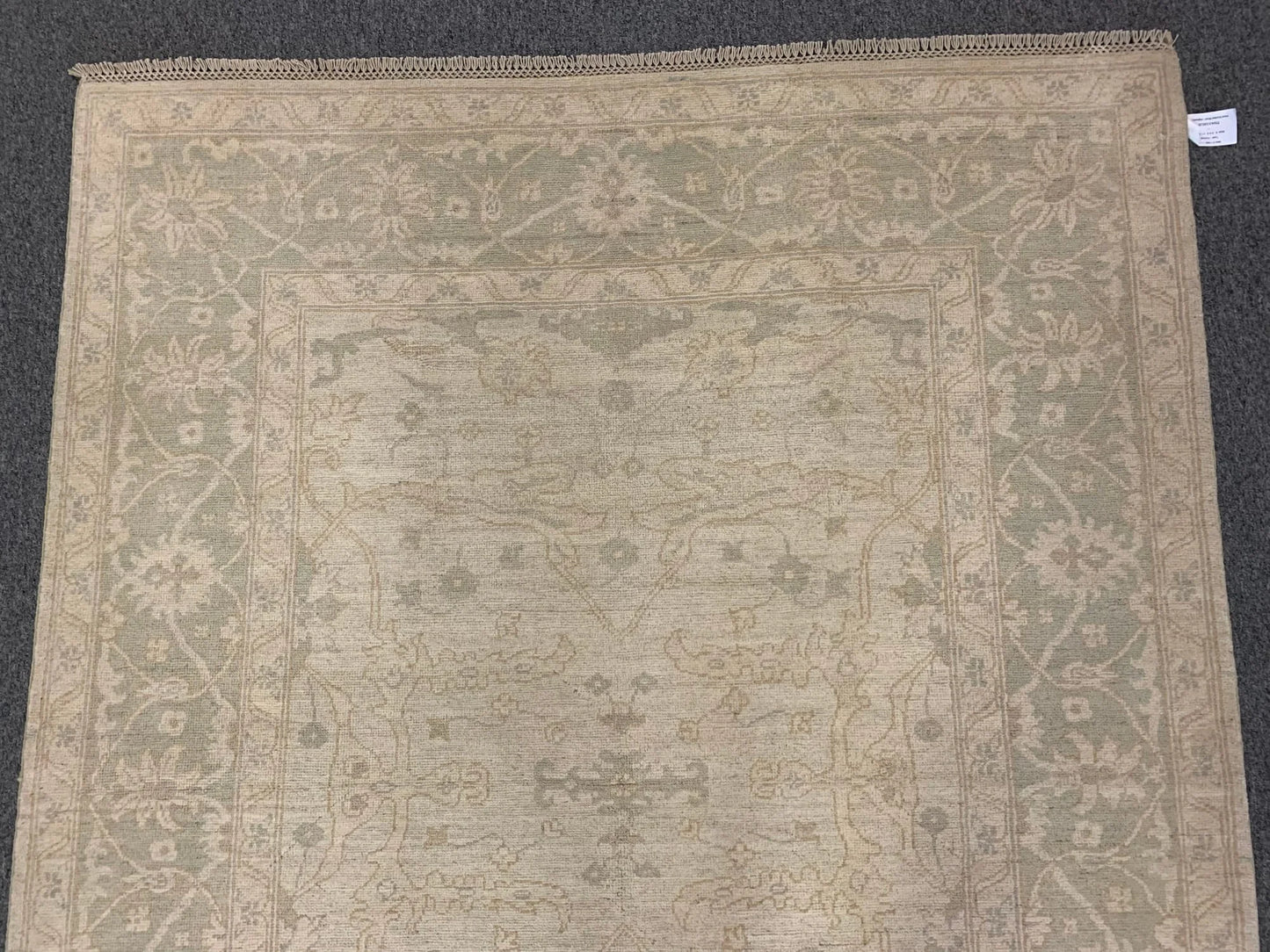 Oushak Ivory/Gray 5X7 Handmade Wool Rug # 11560