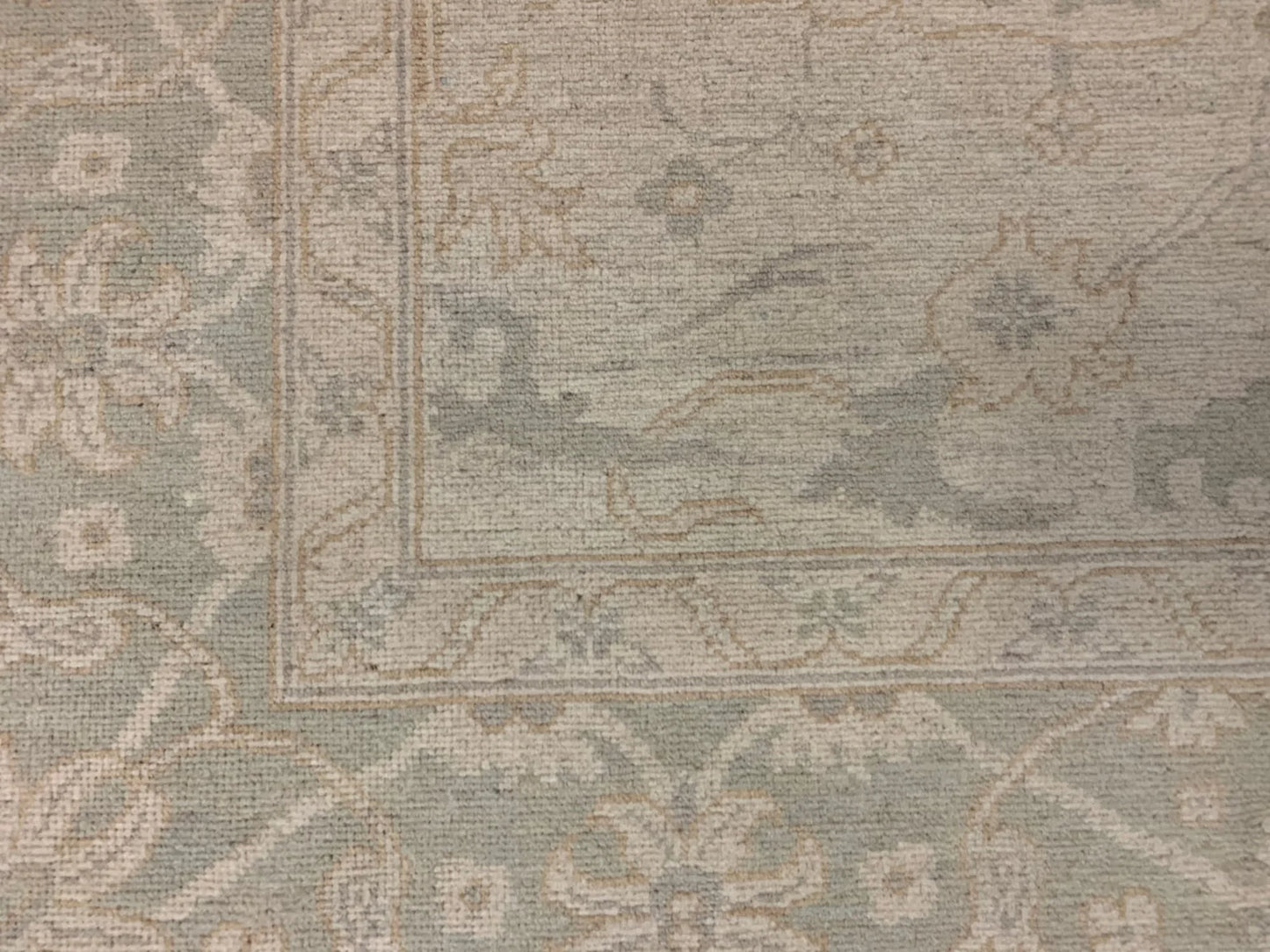 Oushak Ivory/Gray 5X7 Handmade Wool Rug # 11560