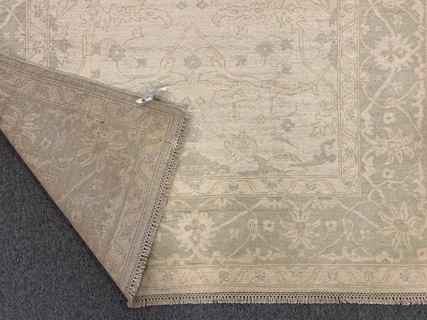 Oushak Ivory/Gray 5X7 Handmade Wool Rug # 11560