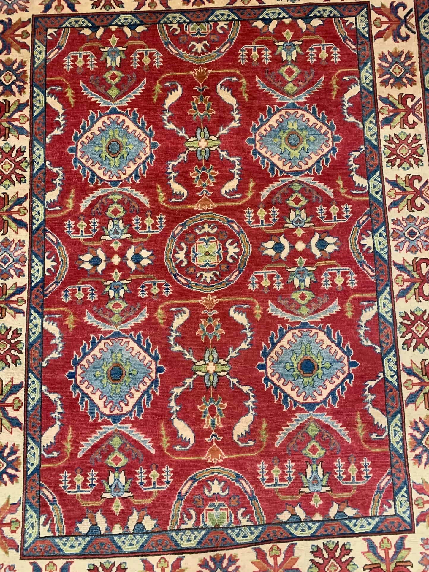 Kazak Rest 5X7 Handmade Wool Rug # 9446