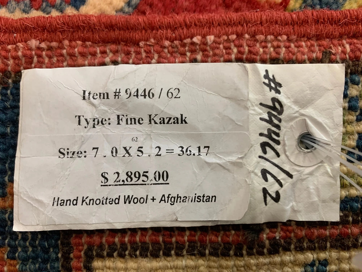 Kazak Rest 5X7 Handmade Wool Rug # 9446