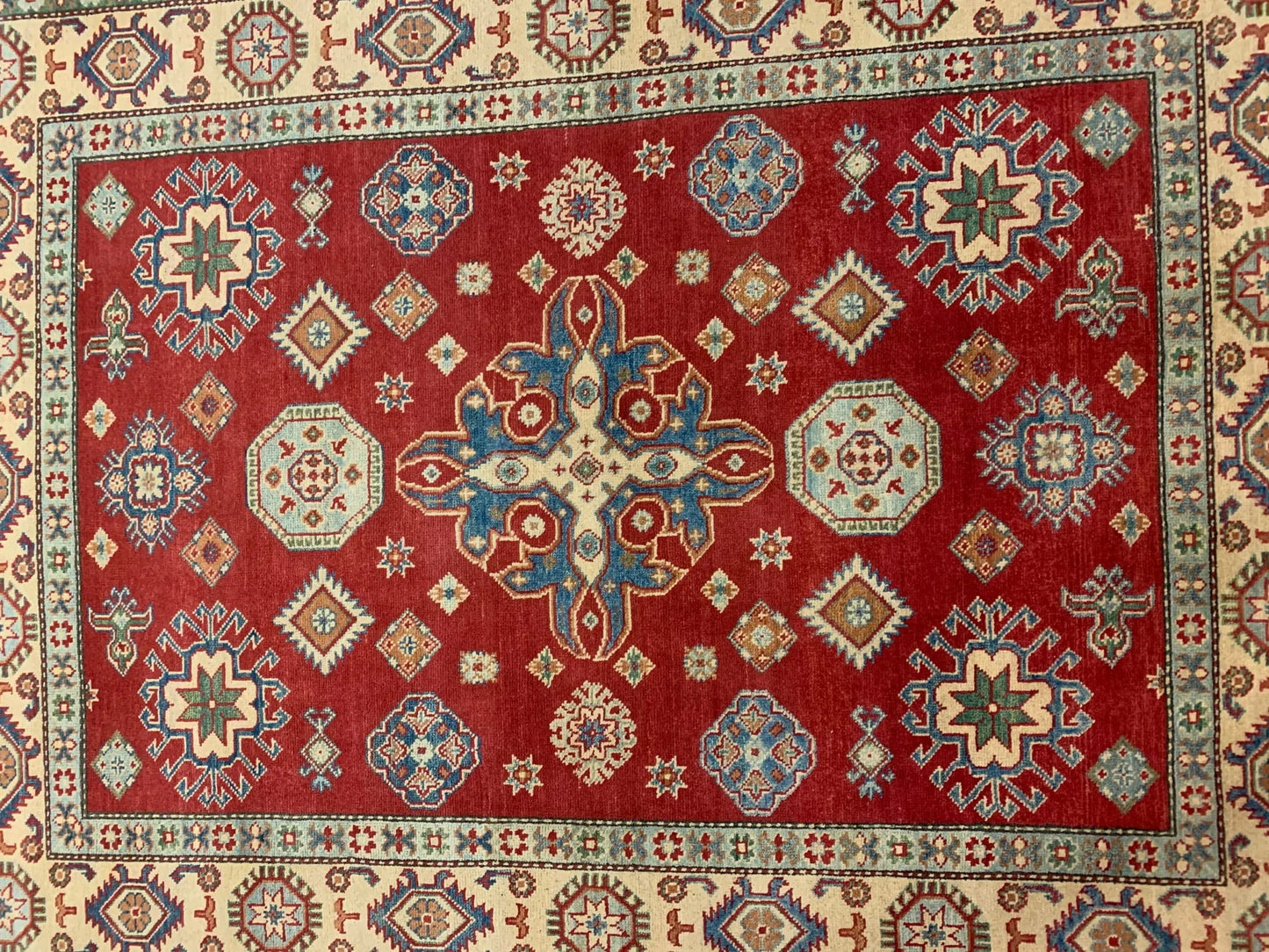 Kazak 5X7 Handmade Wool Tribal Rug # 10062