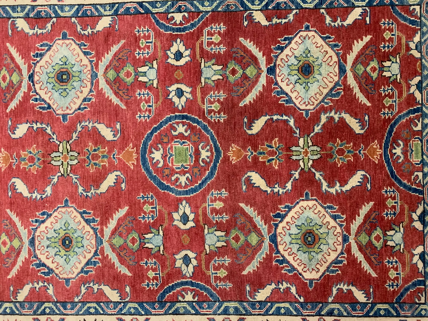 Kazak Rest 5X7 Handmade Wool Rug # 9457