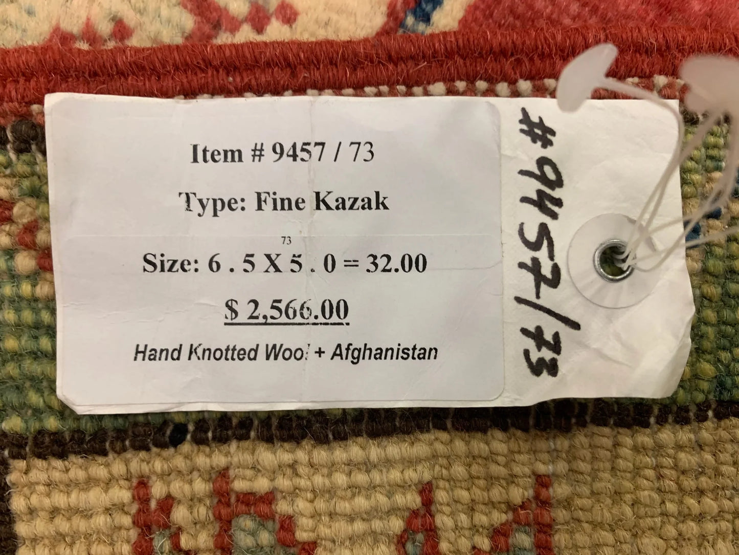 Kazak Rest 5X7 Handmade Wool Rug # 9457