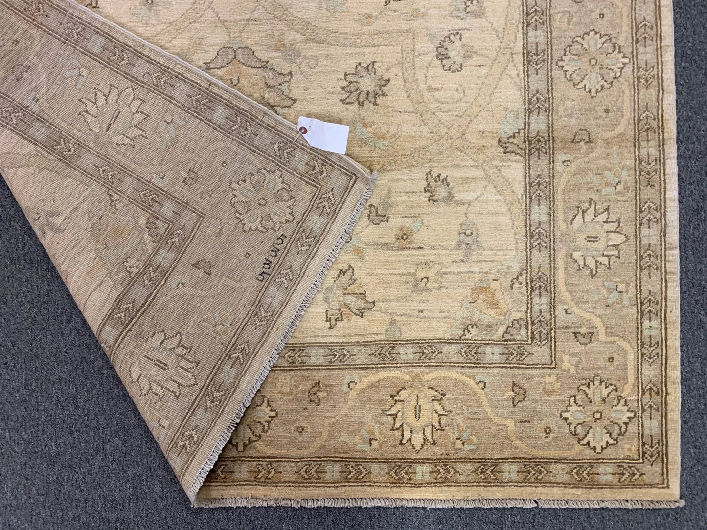Chobi Ivory/Brown 5X7 Handmade Wool Rug # 10854