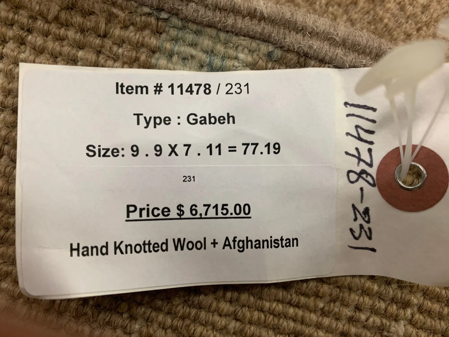 Light Blue/Brown 8X10 Moroccan Natural Wool Color Handmade Rug # 11478