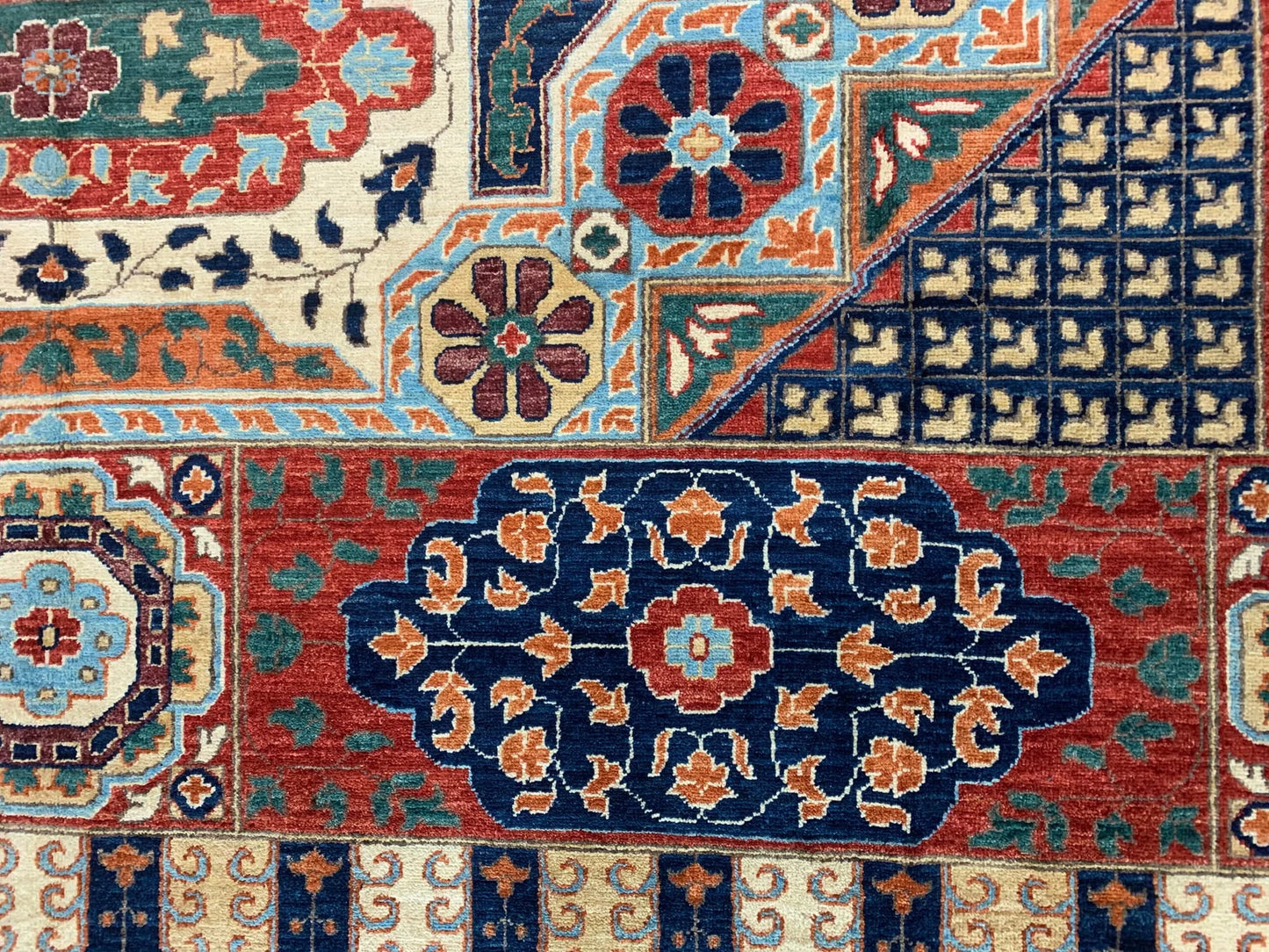 Navy Blue Mamluk 10X14 Handmade Wool Rug # 11359