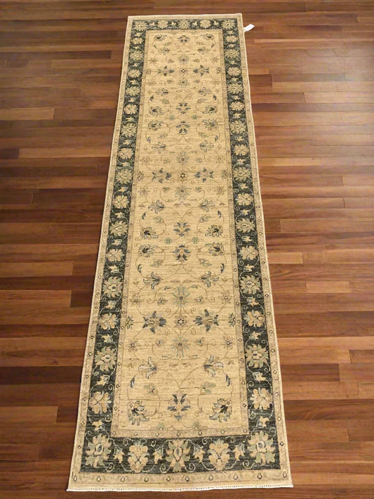 Runner Chobi 2' 9"X10' Handmade Wool Rug # 10538