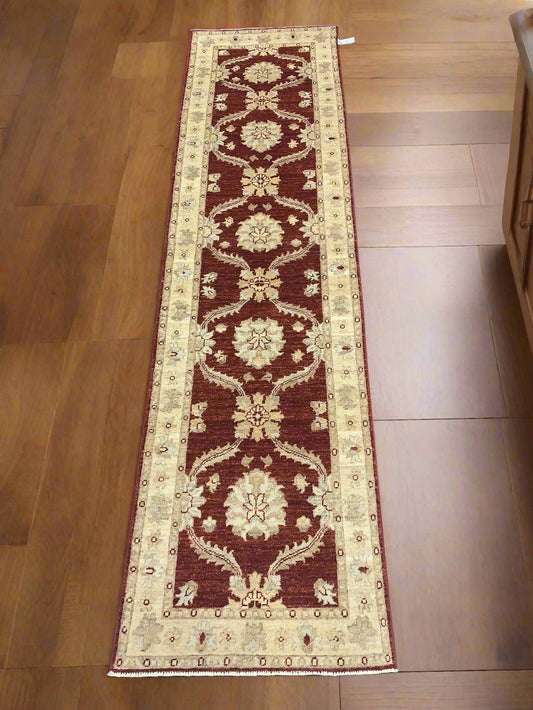 Rust Chobi 2' 7"X10' Handmade Wool Runner # 10290