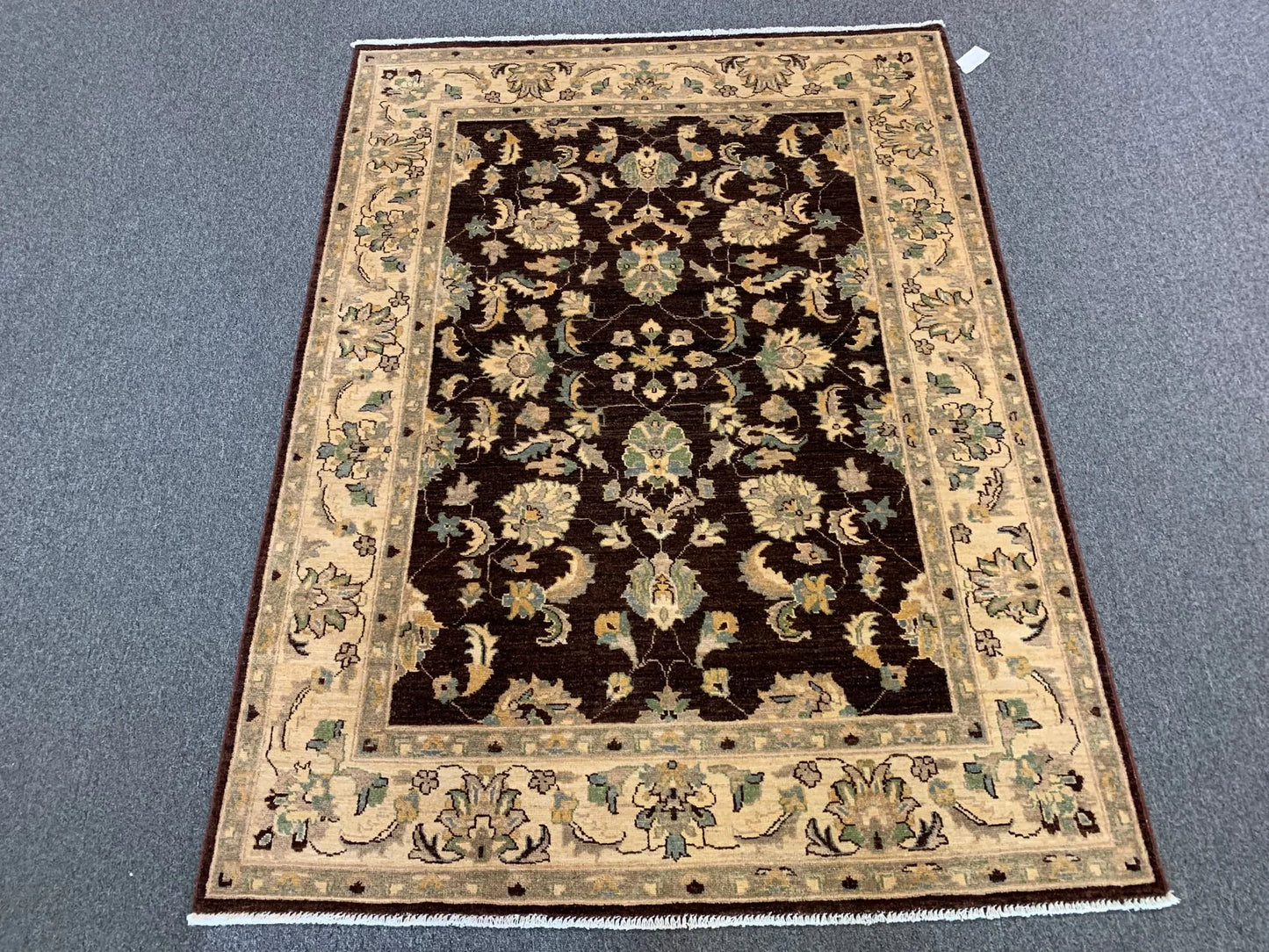 Chobi Brown 5X7 Handmade Wool Rug # 8744