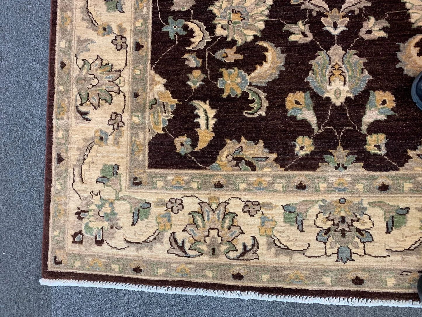 Chobi Brown 5X7 Handmade Wool Rug # 8744
