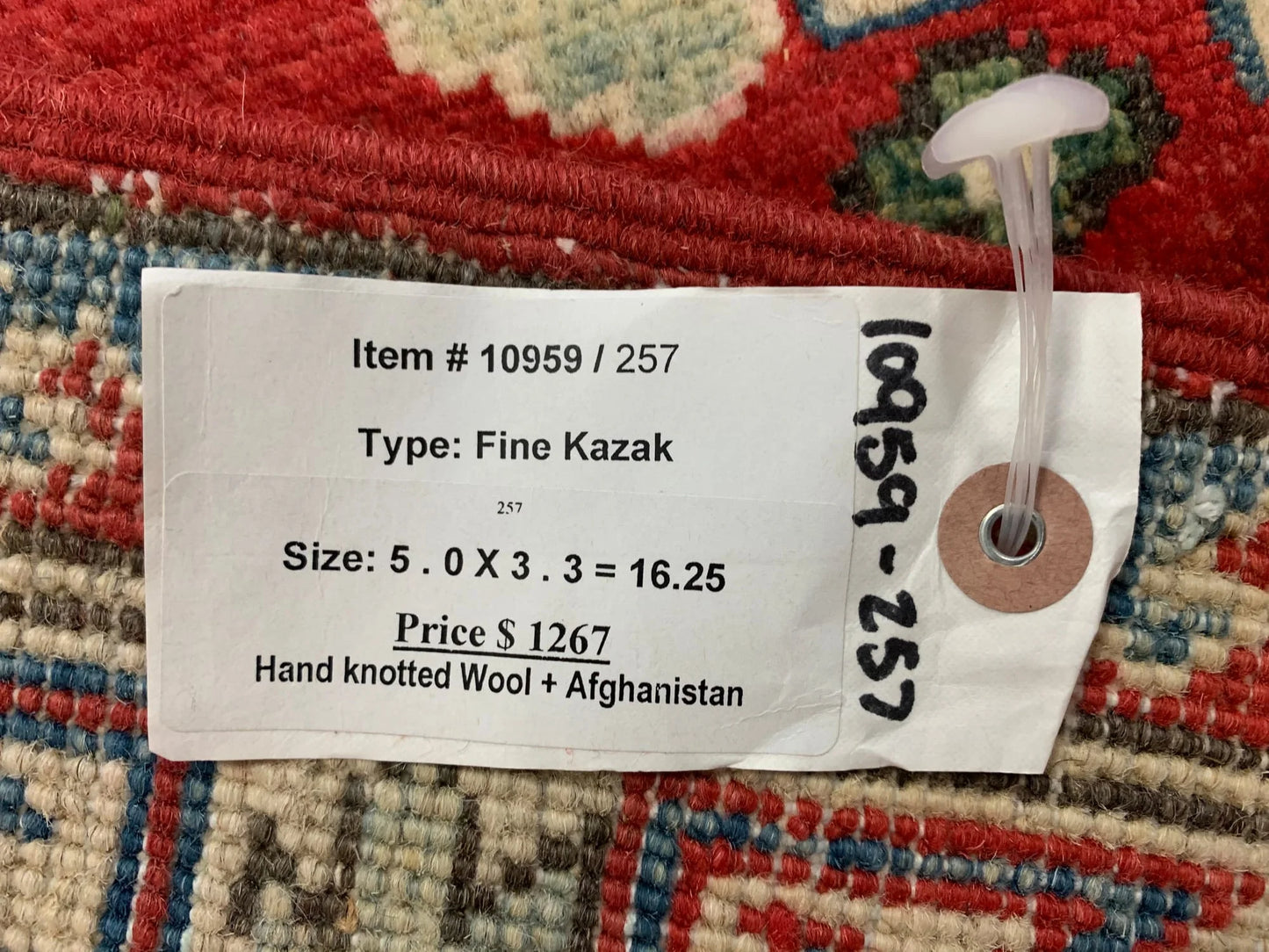 3X5 Kazak Tribal Handmade Wool Rug # 10959