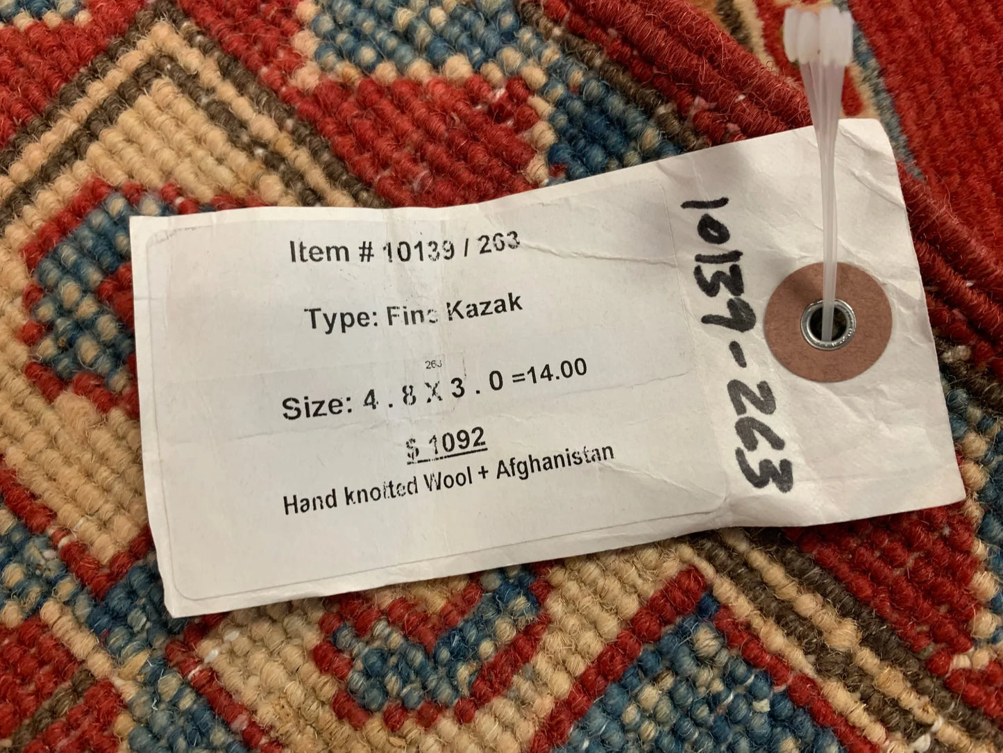 3X5 Kazak Tribal Handmade Wool Rug # 10139