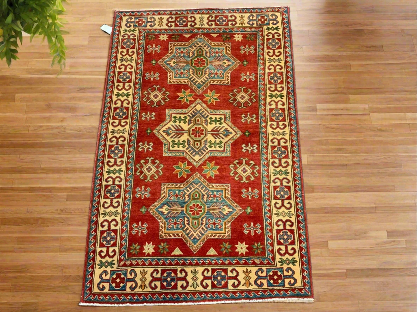 3' X 5' Fine Kazak Handmade Wool Rug # 10423
