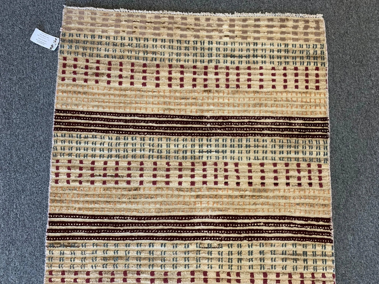 Multicolor Striped 3X6 handmade Wool Rug # 9245
