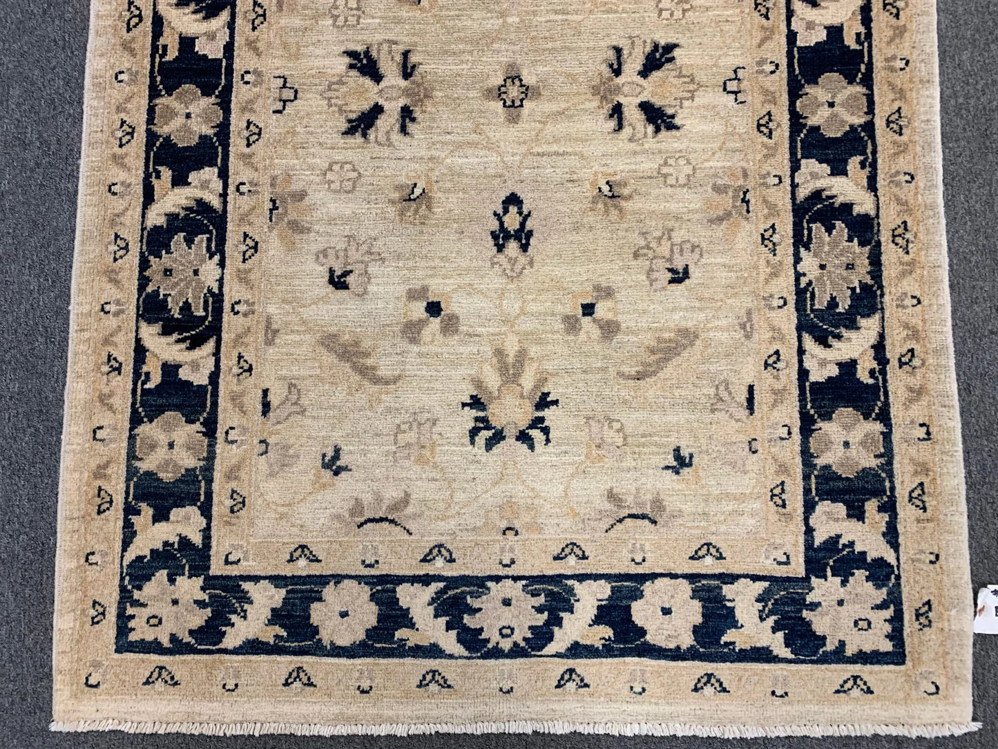 3X5 Oushak Ziegler Navy Blue Border Handmade Wool Rug # 6308