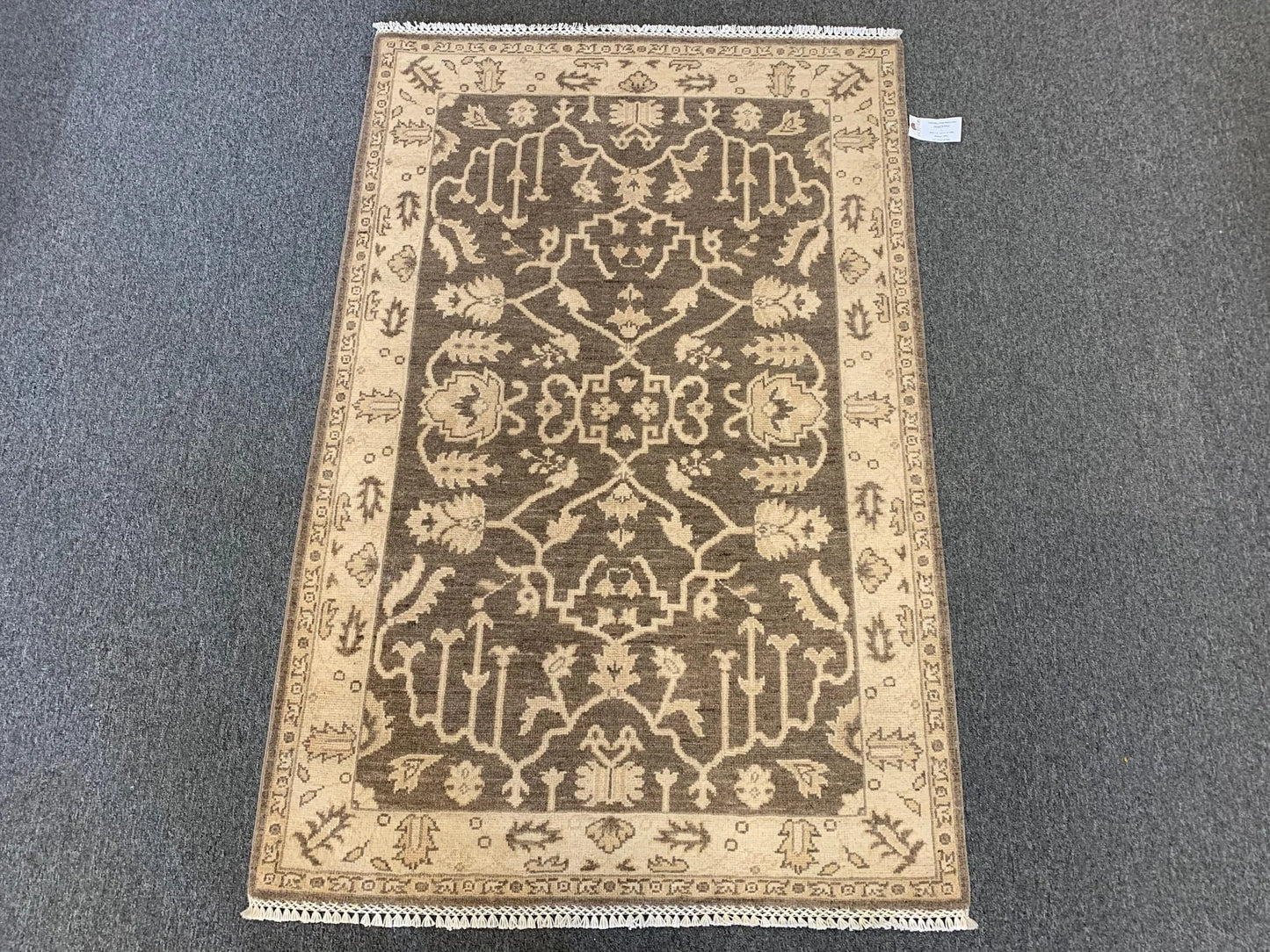 3' X 5' Oushak Natural Brown Handmade Wool Rug # 11532