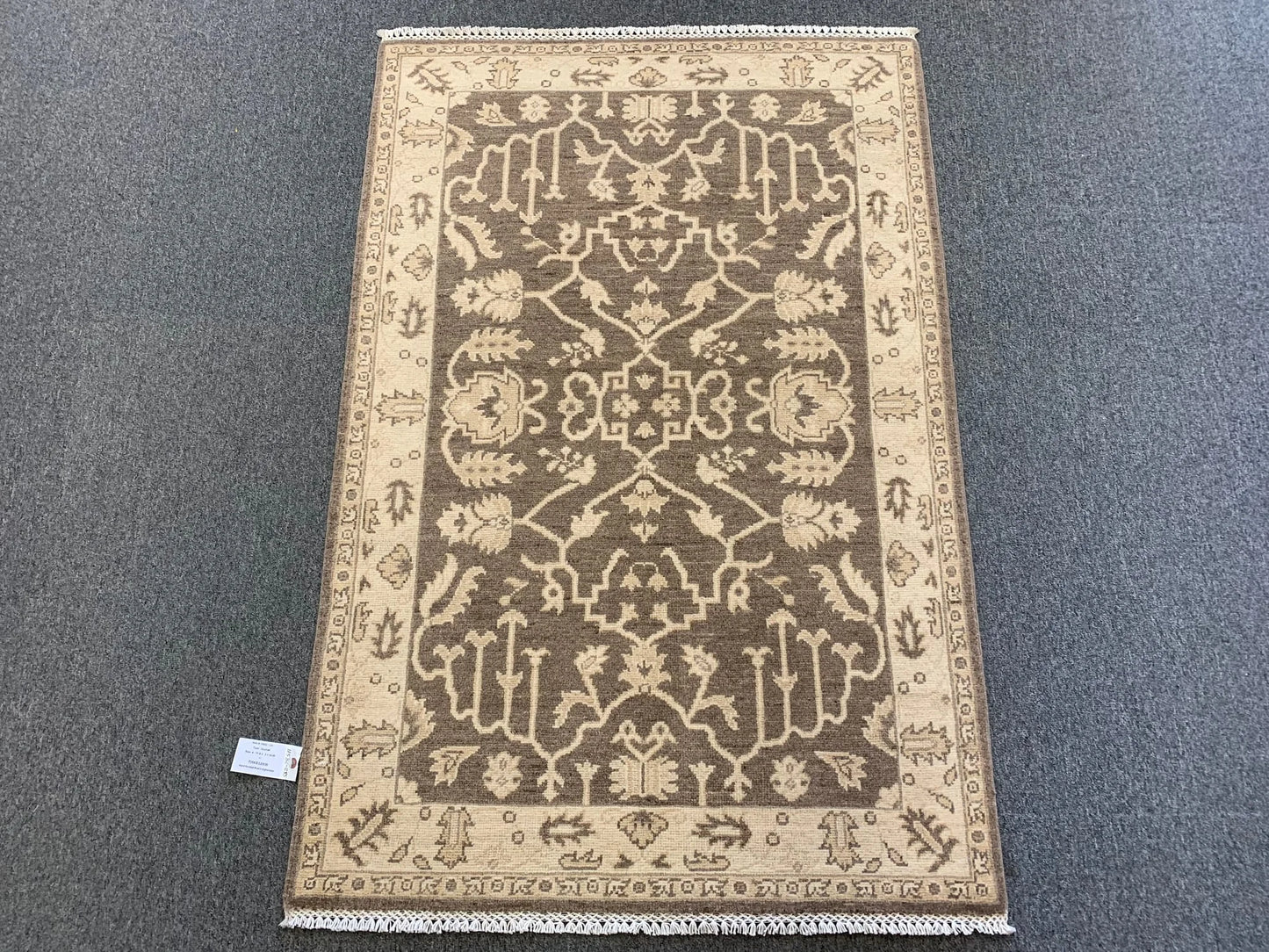 3' X 5' Oushak Natural Brown Handmade Wool Rug # 11532
