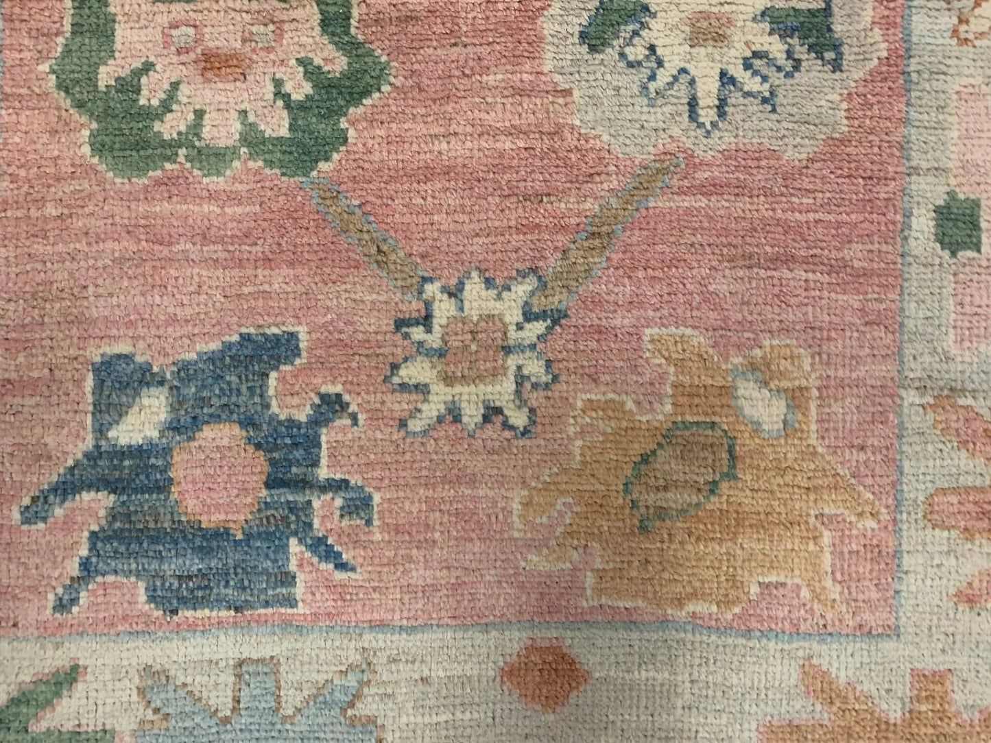 Pink Oushak 2' 7"X9' Handmade Wool Runner # 12241