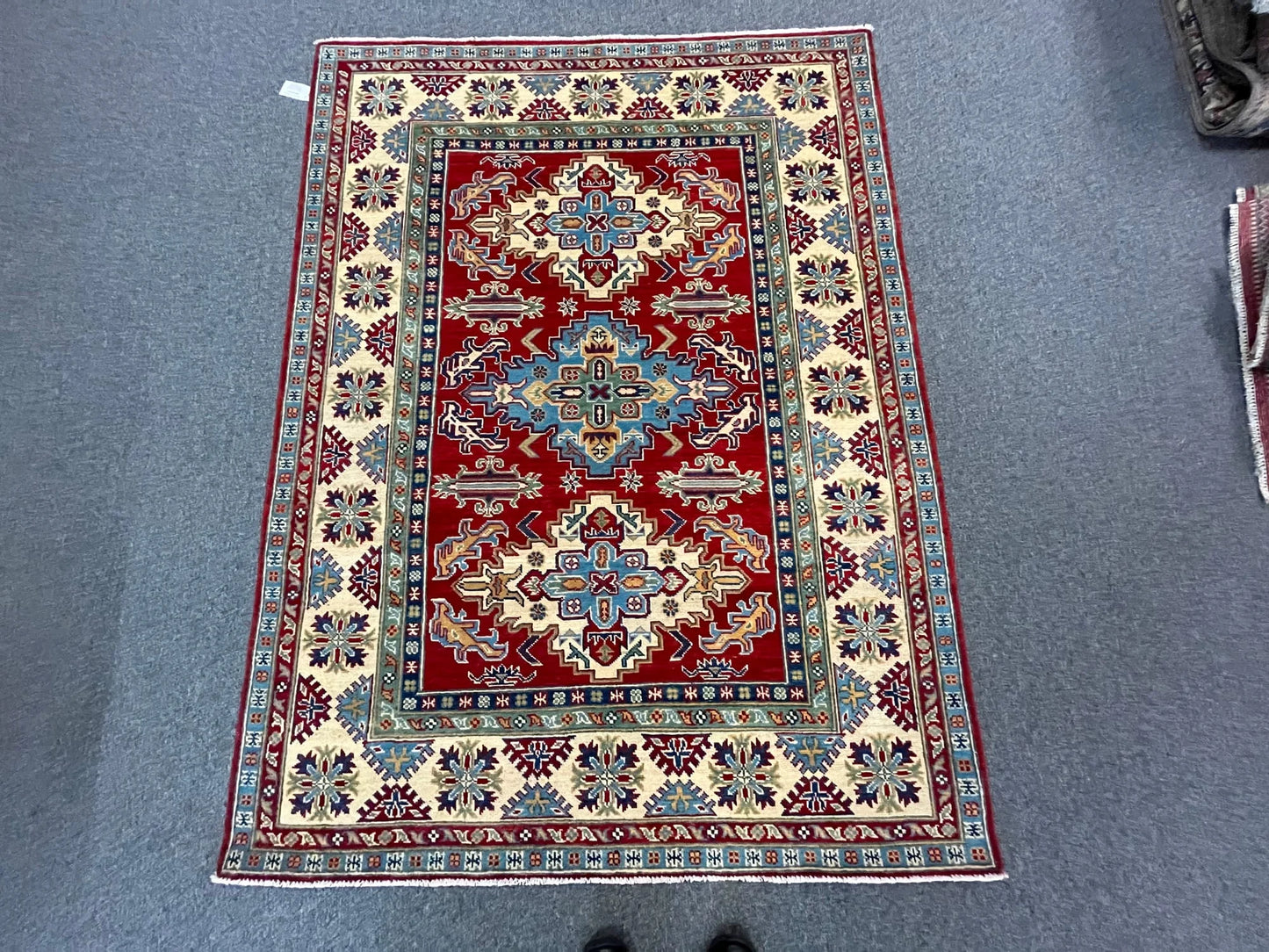 Kazak Red 5X7 Handmade Wool Rug # 12535