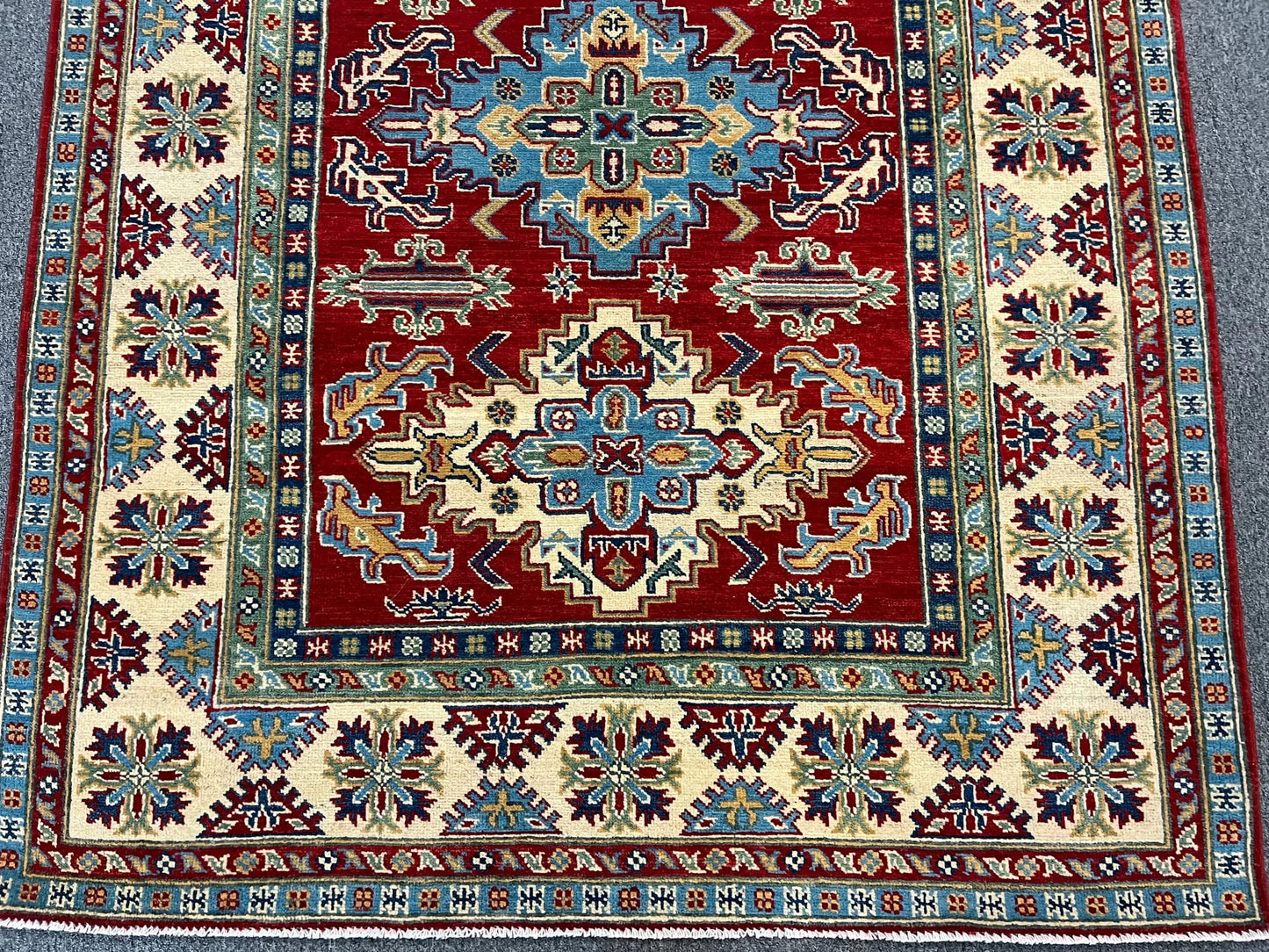 Kazak Red 5X7 Handmade Wool Rug # 12535