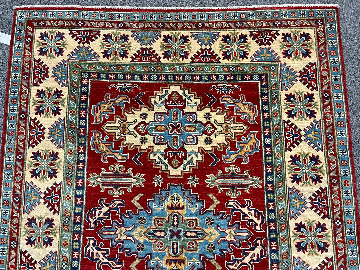 Kazak Red 5X7 Handmade Wool Rug # 12535