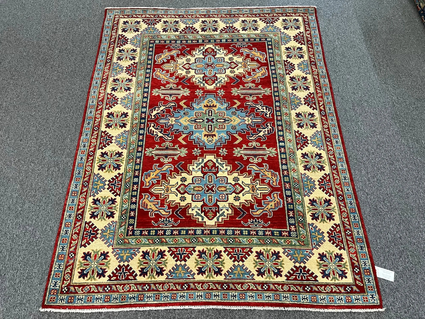 Kazak Red 5X7 Handmade Wool Rug # 12535