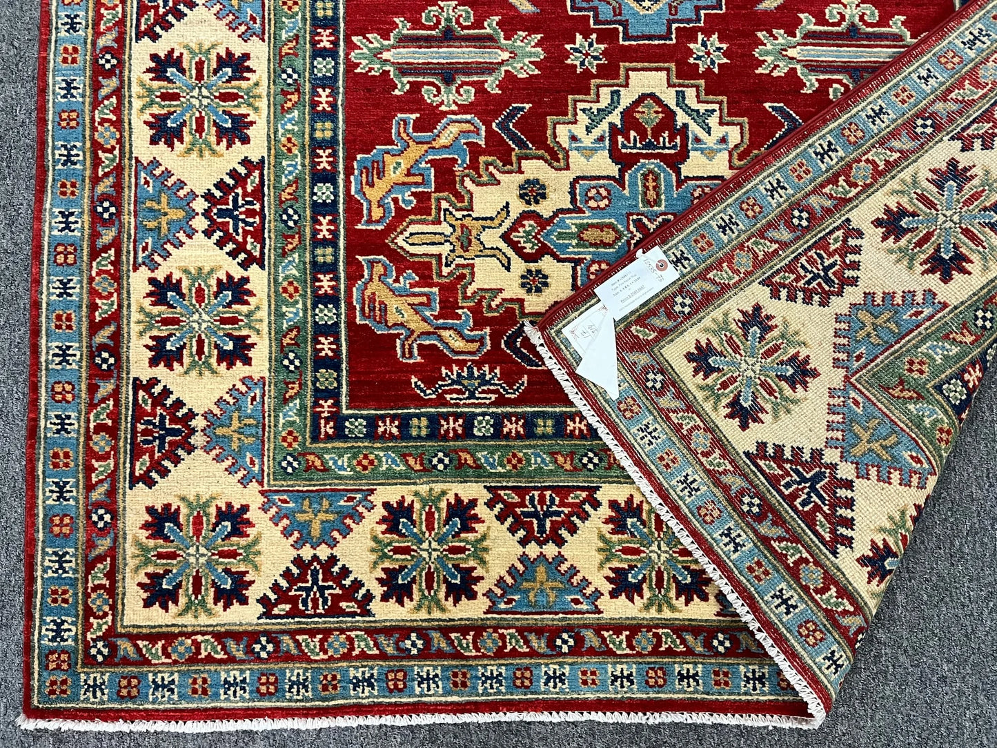 Kazak Red 5X7 Handmade Wool Rug # 12535