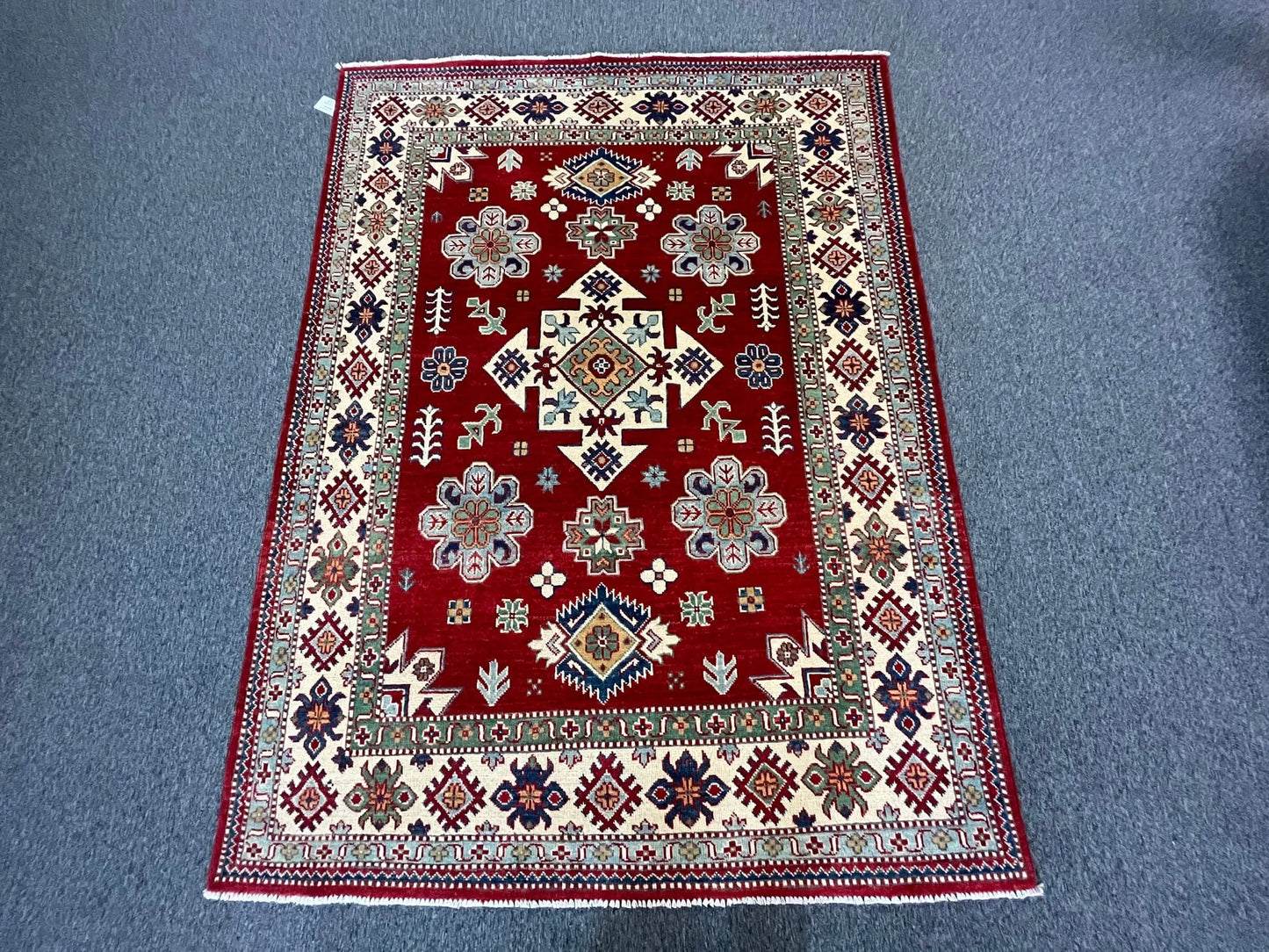 Kazak Rug 5X7 Kazak Handmade Wool # 12507