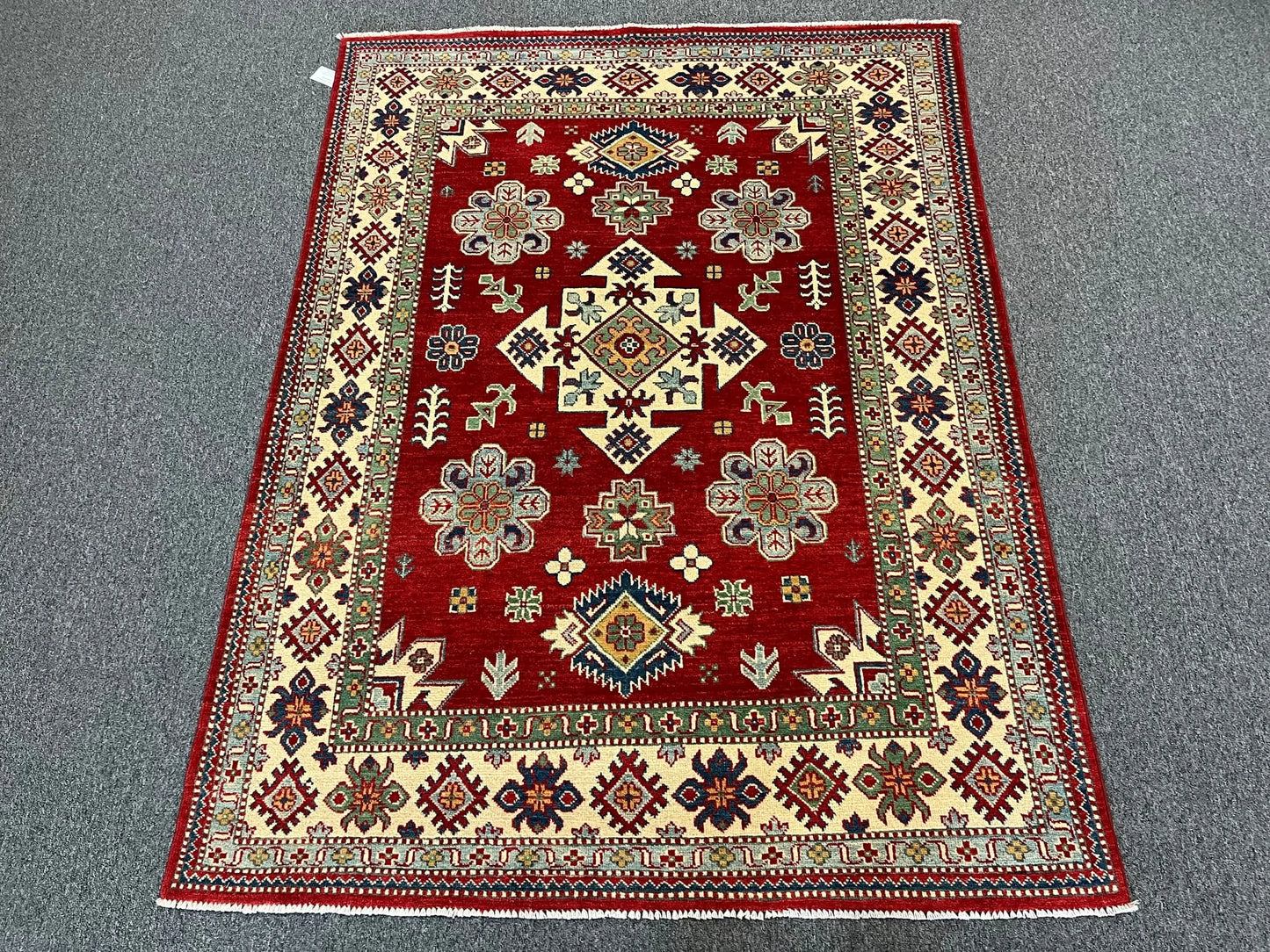 Kazak Rug 5X7 Kazak Handmade Wool # 12507