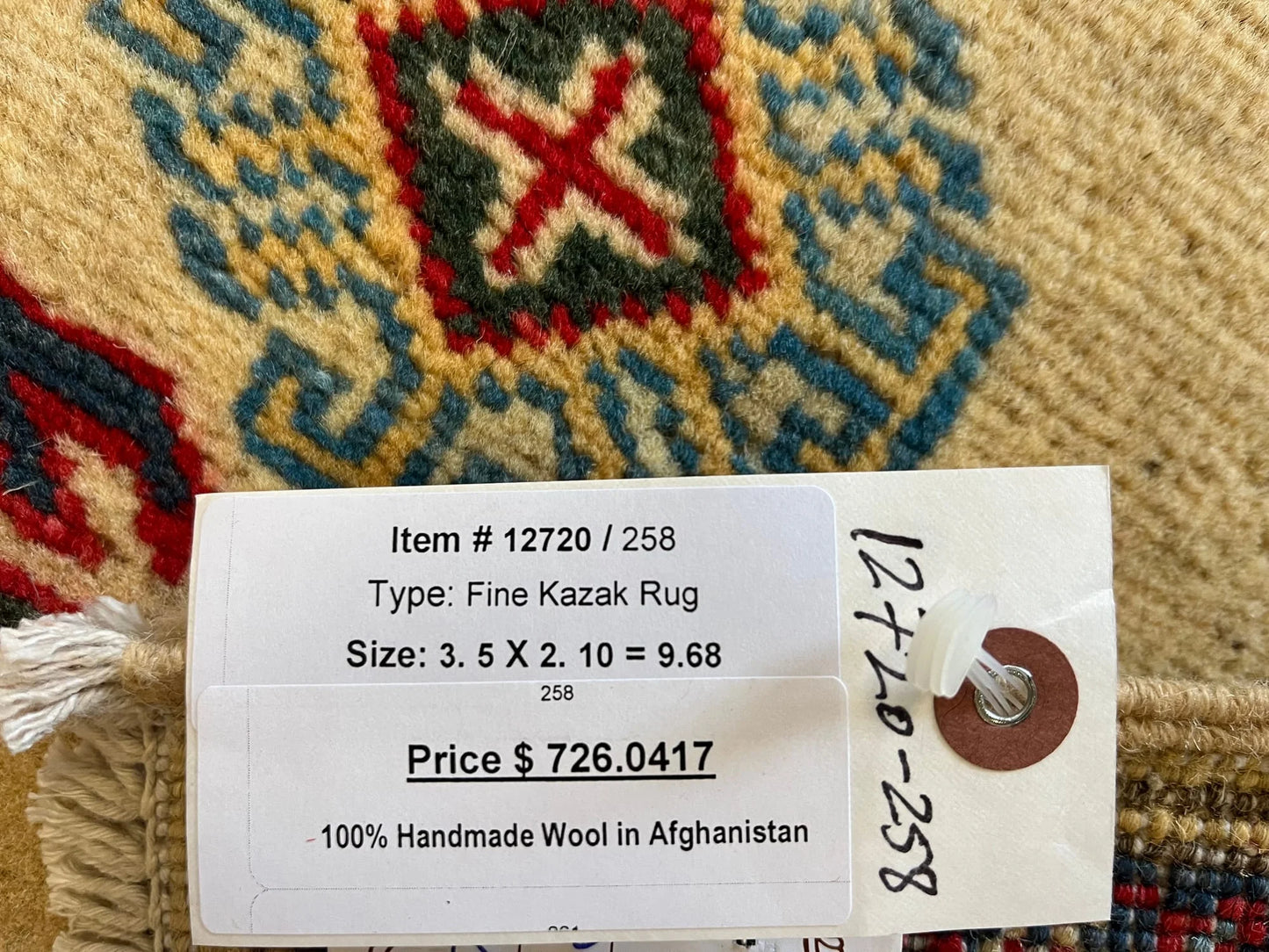 3X4 Kazak Handmade Wool Rug # 12720