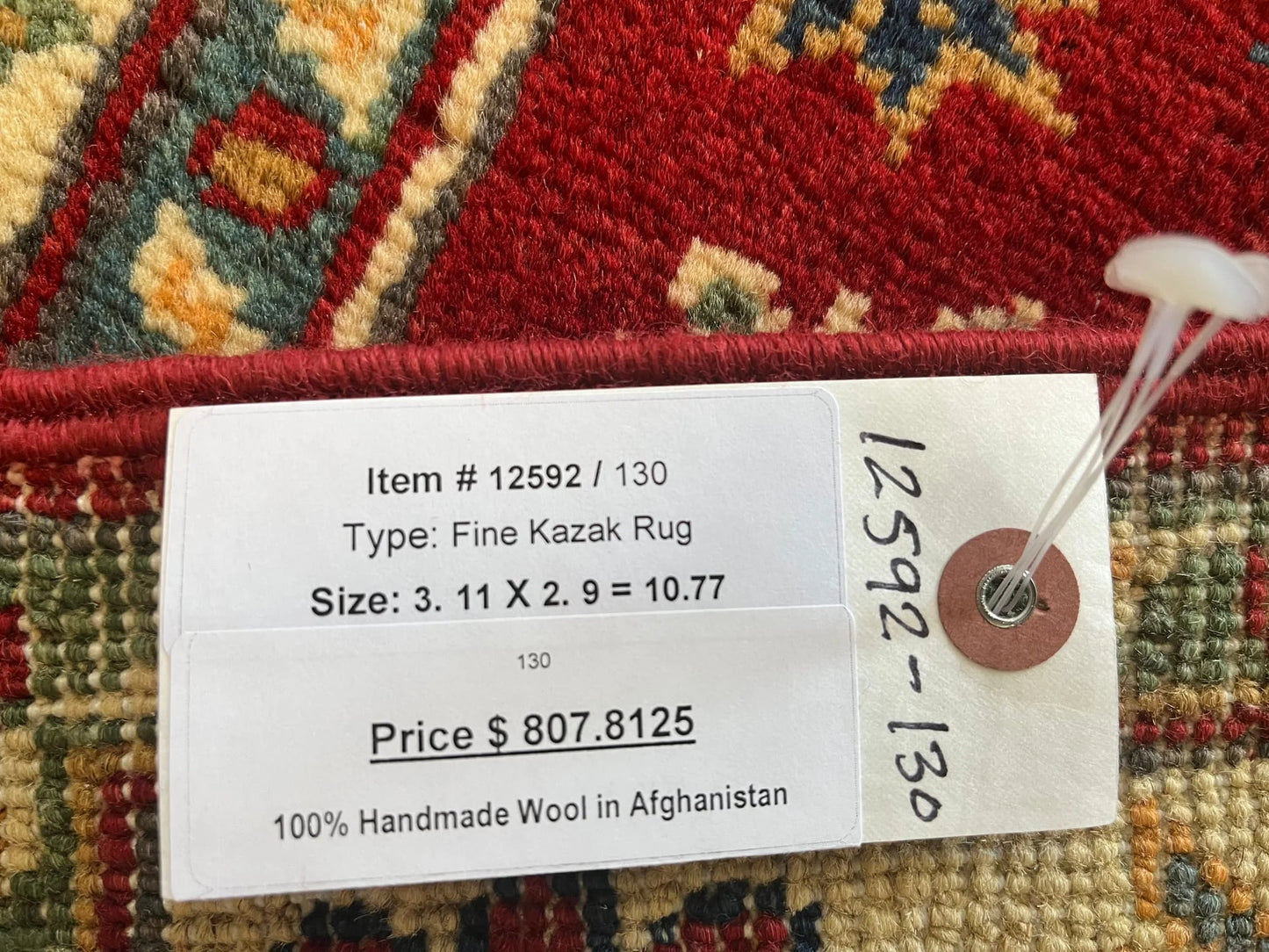 Kazak Red 3X4 Handmade Wool Rug # 12592