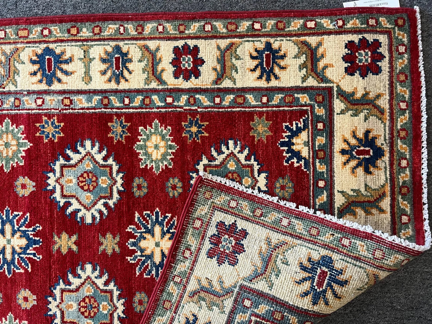 Kazak Red 3X4 Handmade Wool Rug # 12592