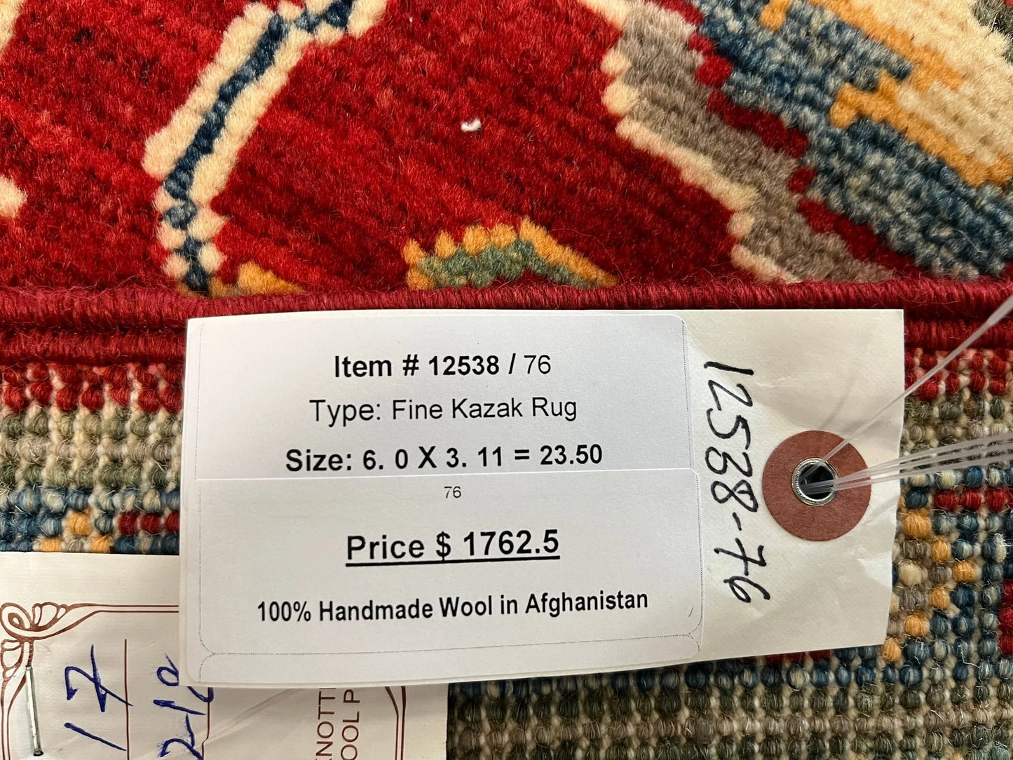 Kazak Geometric 4X6 Handmade Wool Rug # 12538