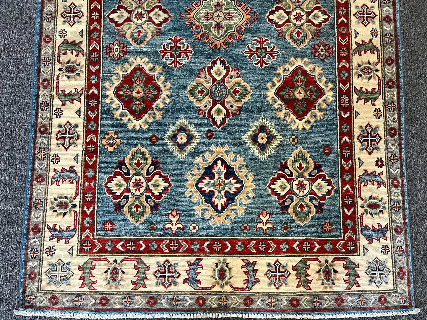 4X6 Light Blue Kazak Tribal Handmade Wool Rug # 12665