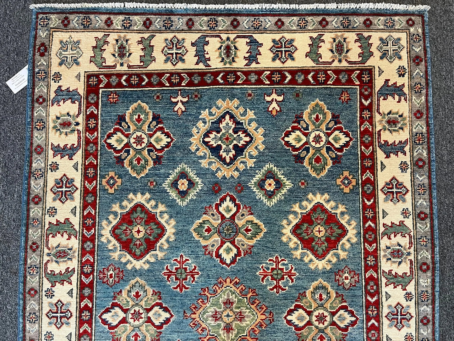 4X6 Light Blue Kazak Tribal Handmade Wool Rug # 12665