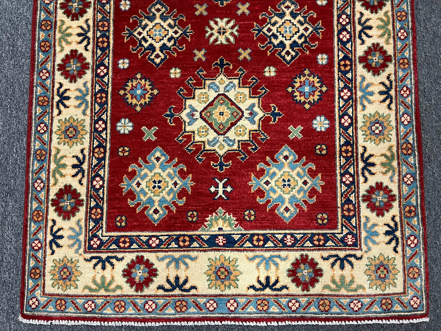 Kazak Red 3X5 Handmade Wool Rug # 12545