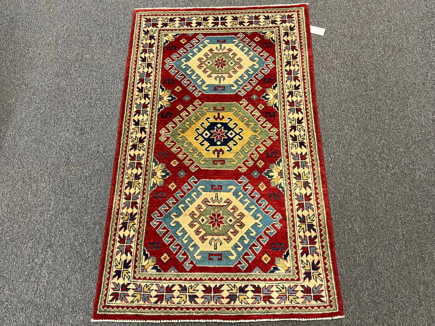 Kazak Red 3X5 Handmade Wool Rug # 12559